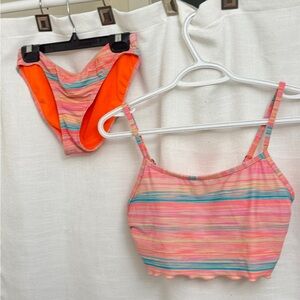 Colorful Striped Bikini Set NoBo